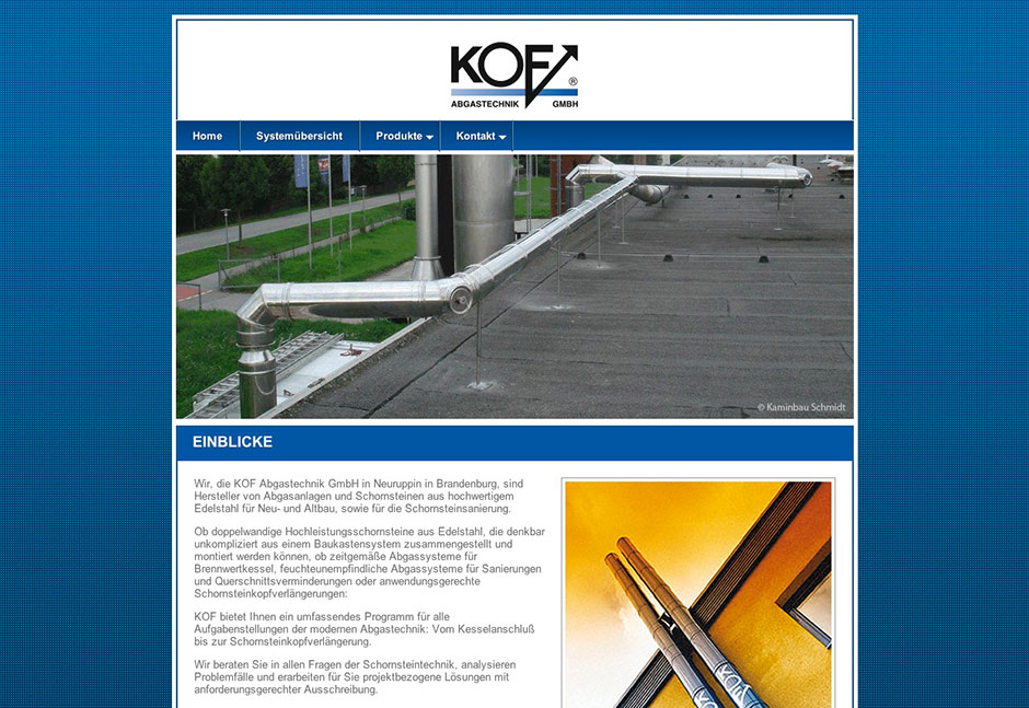 Webdsign für KOF Abgastechnik